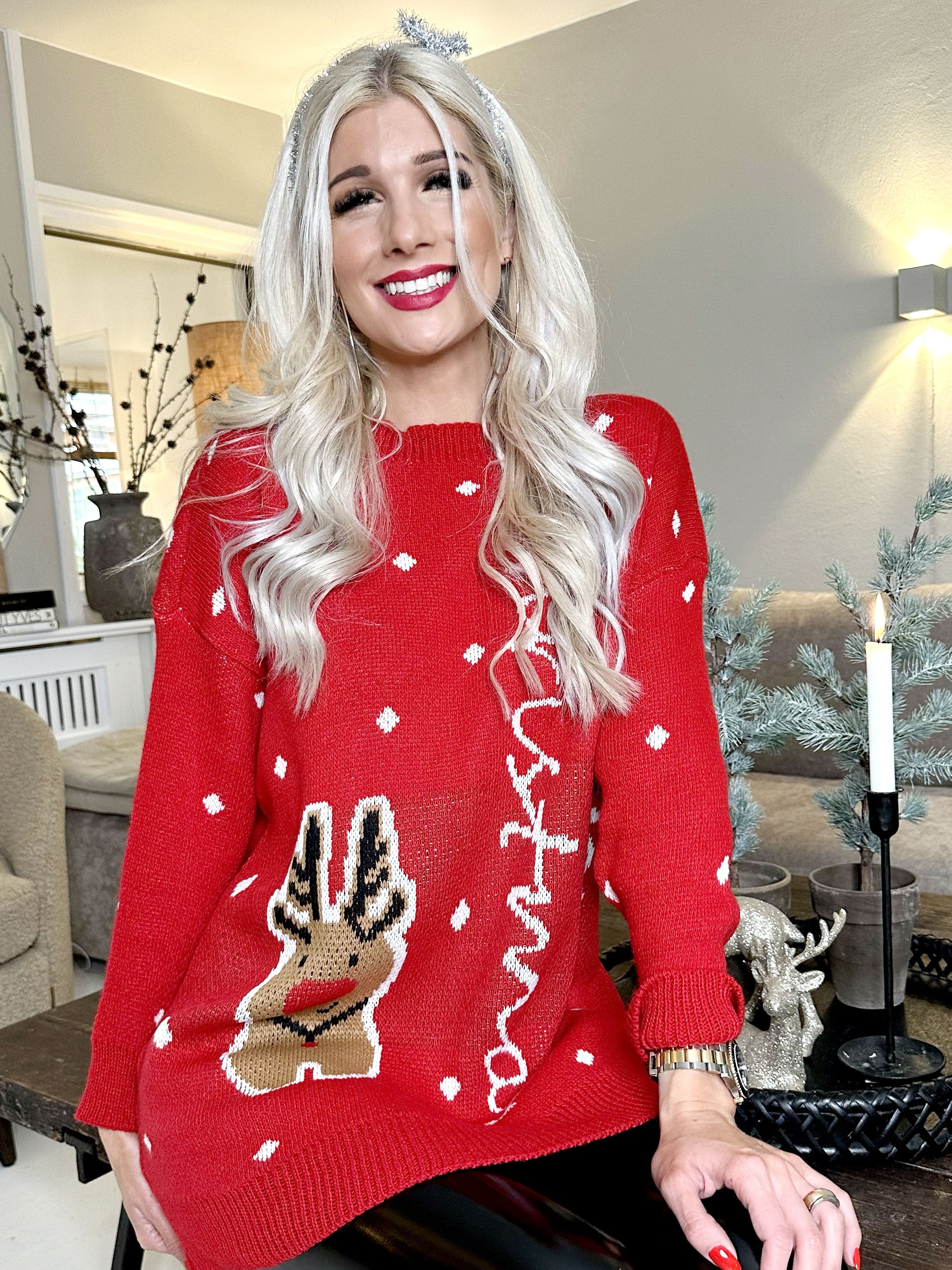 Rudolf - Sød julestrik med rensdyr